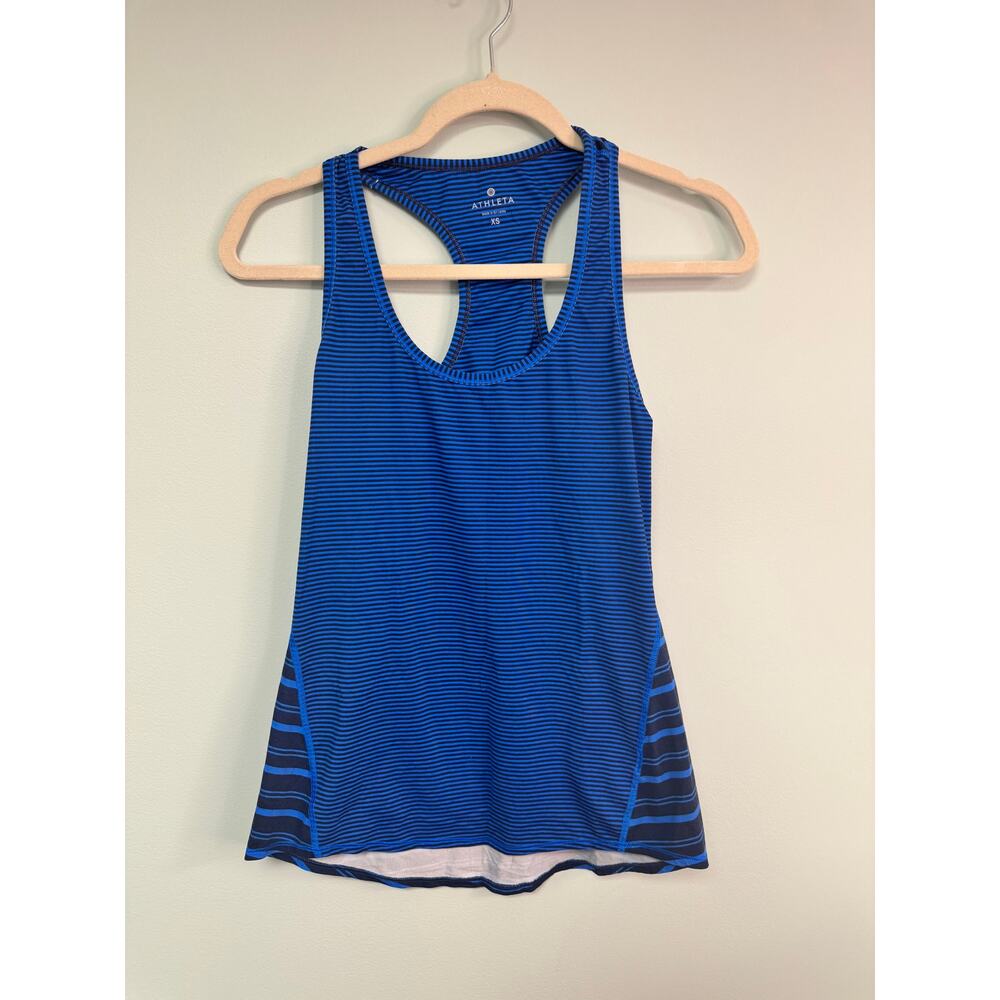 EUC! Athleta Racerback Tank - Black & Blue - XS